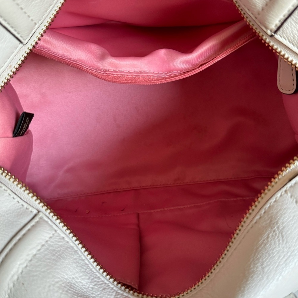 Coach Off White Leather Hobo Shoulder Bag Madison Sabrina Convertible Satchel - Picture 4 of 16